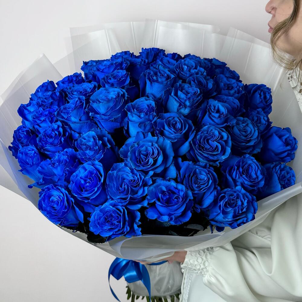 Букет из 51 синей розы Эквадор