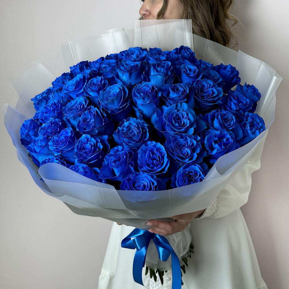 Букет из 51 синей розы Эквадор