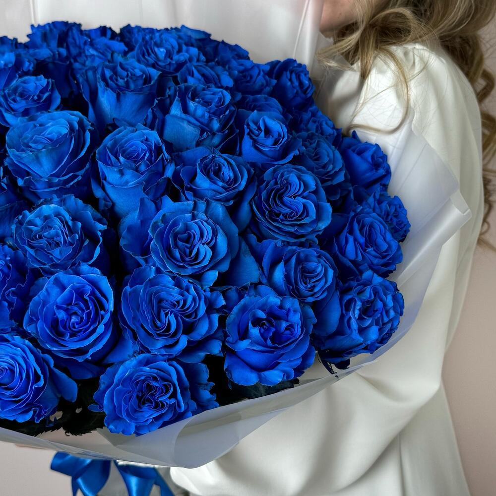 Букет из 51 синей розы Эквадор