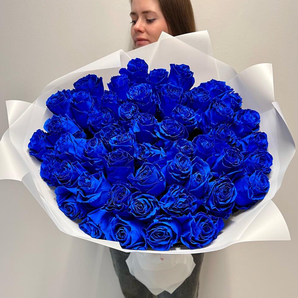 Букет из 51 синей розы Эквадор