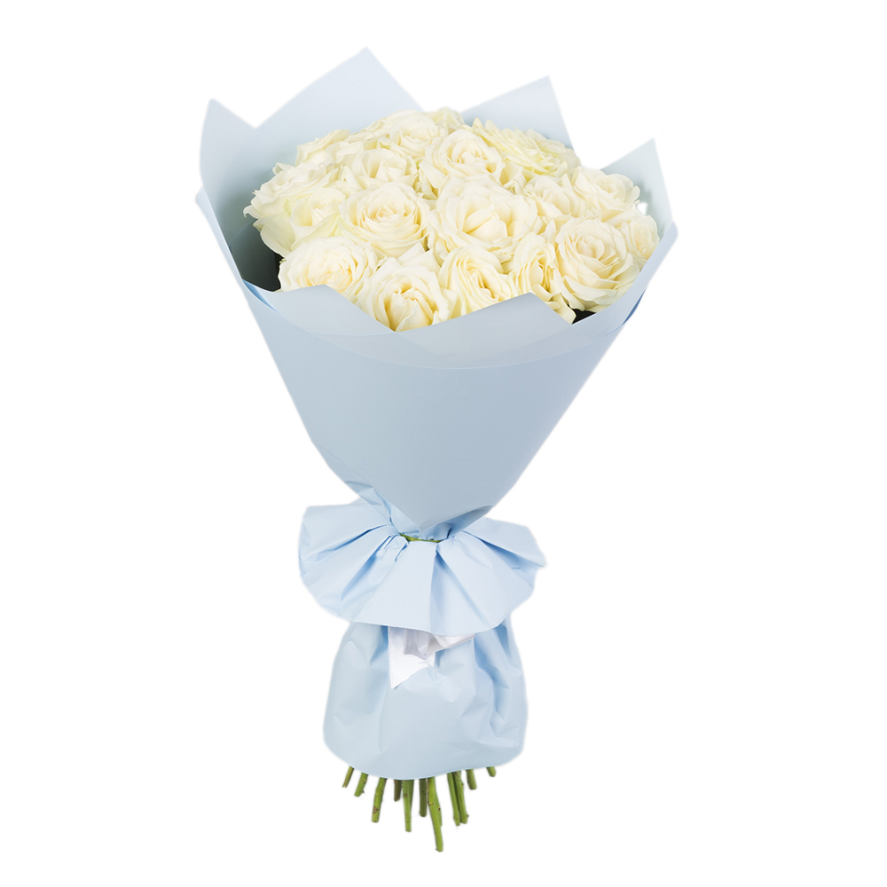 21 белая роза premium 50 см