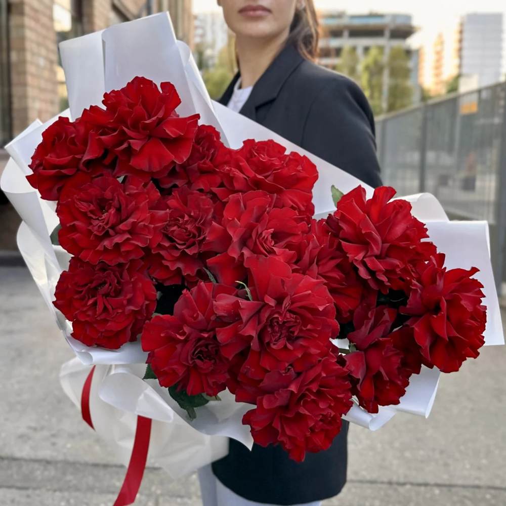 Французская красная роза 15 шт.