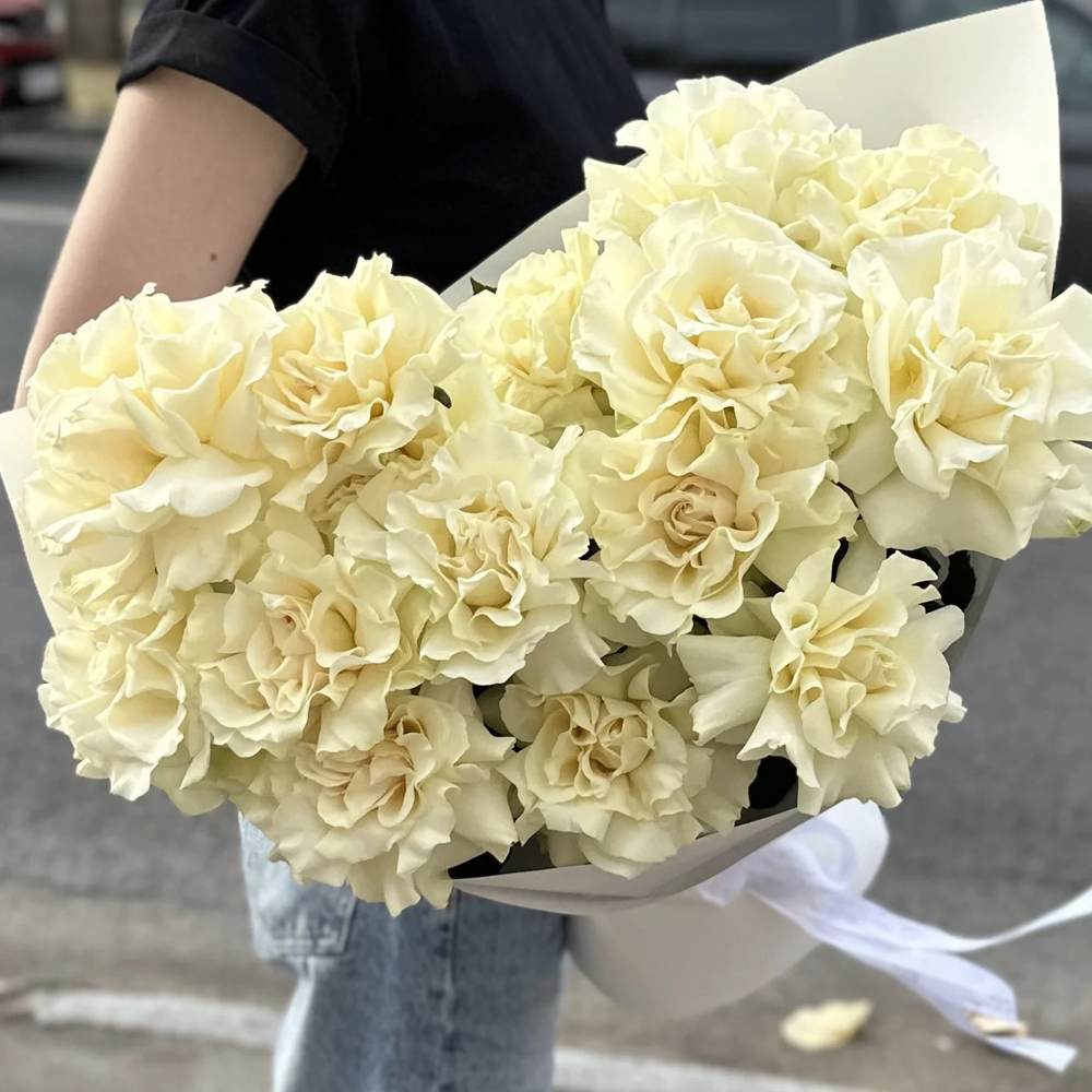 Французская белая роза 15 шт.