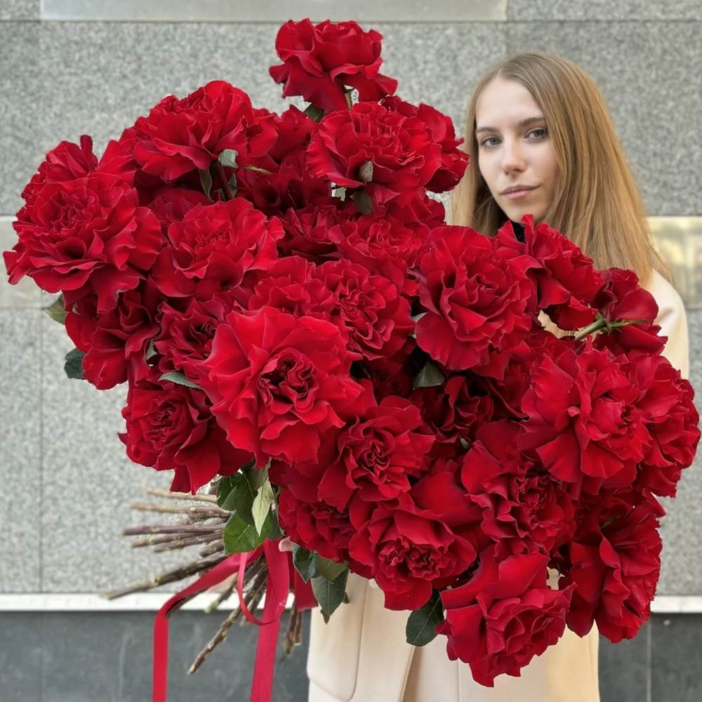 Французская красная роза 51 шт.