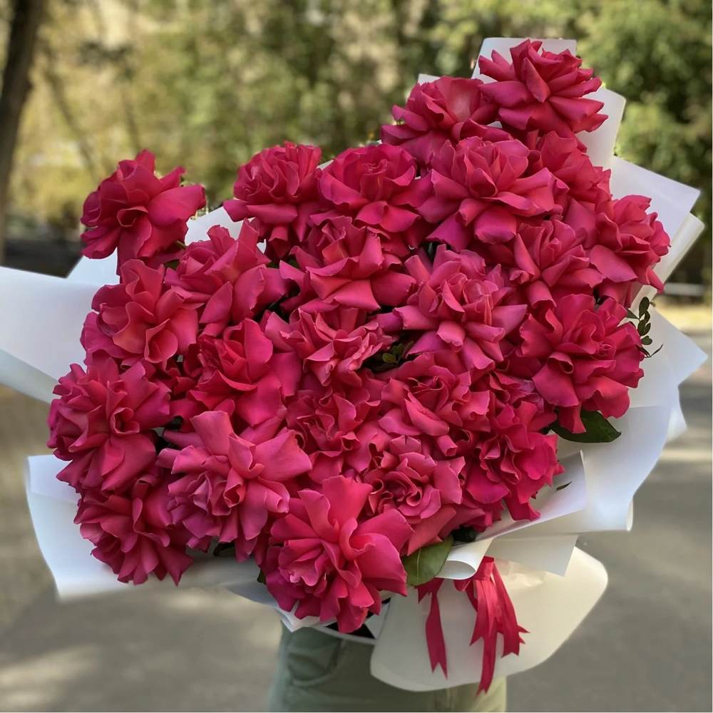 Французская малиновая роза 25 шт.