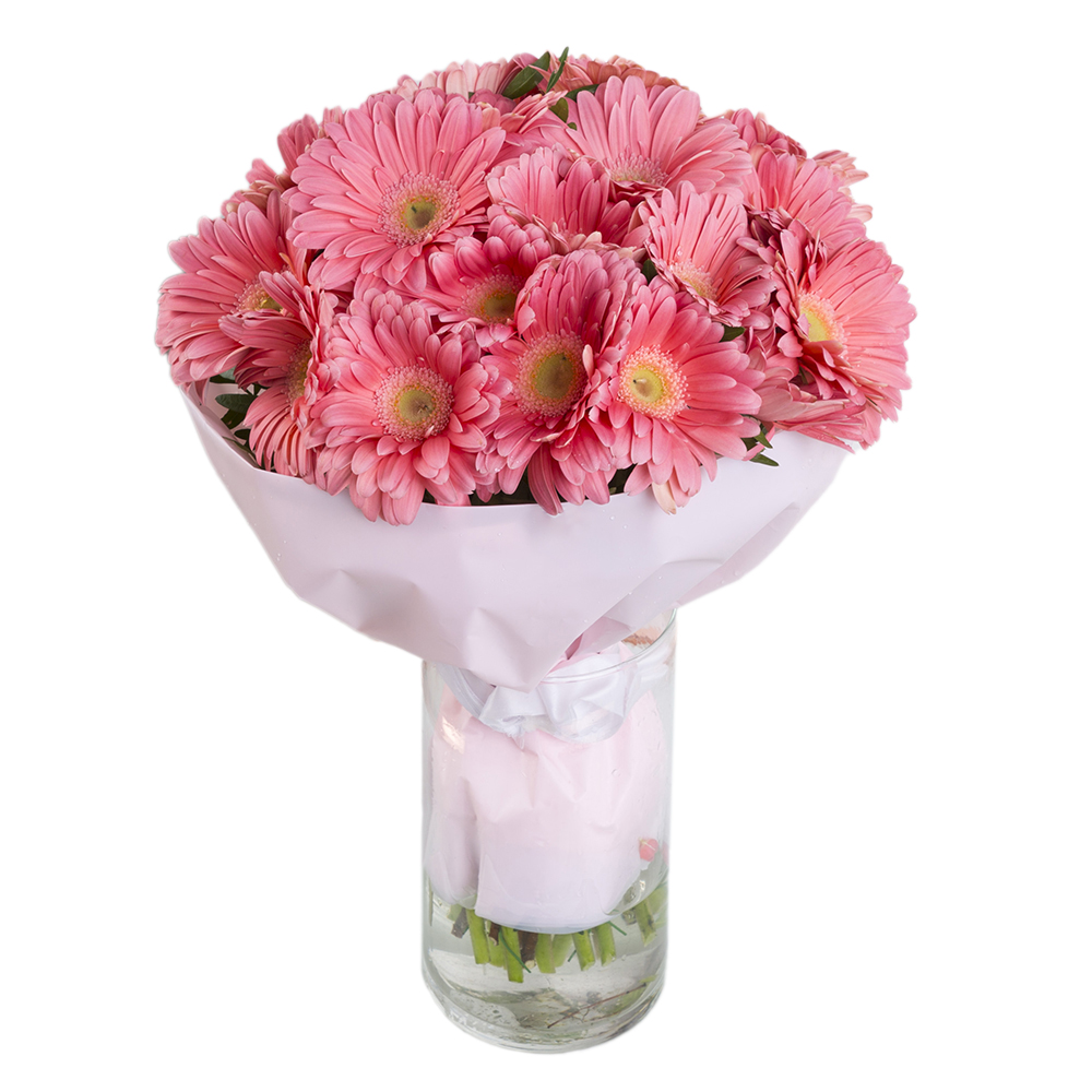 21 розовая гербера