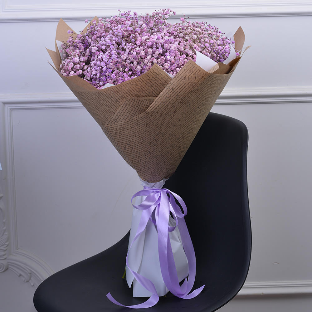 Букет из 25 фиолетовых гипсофил