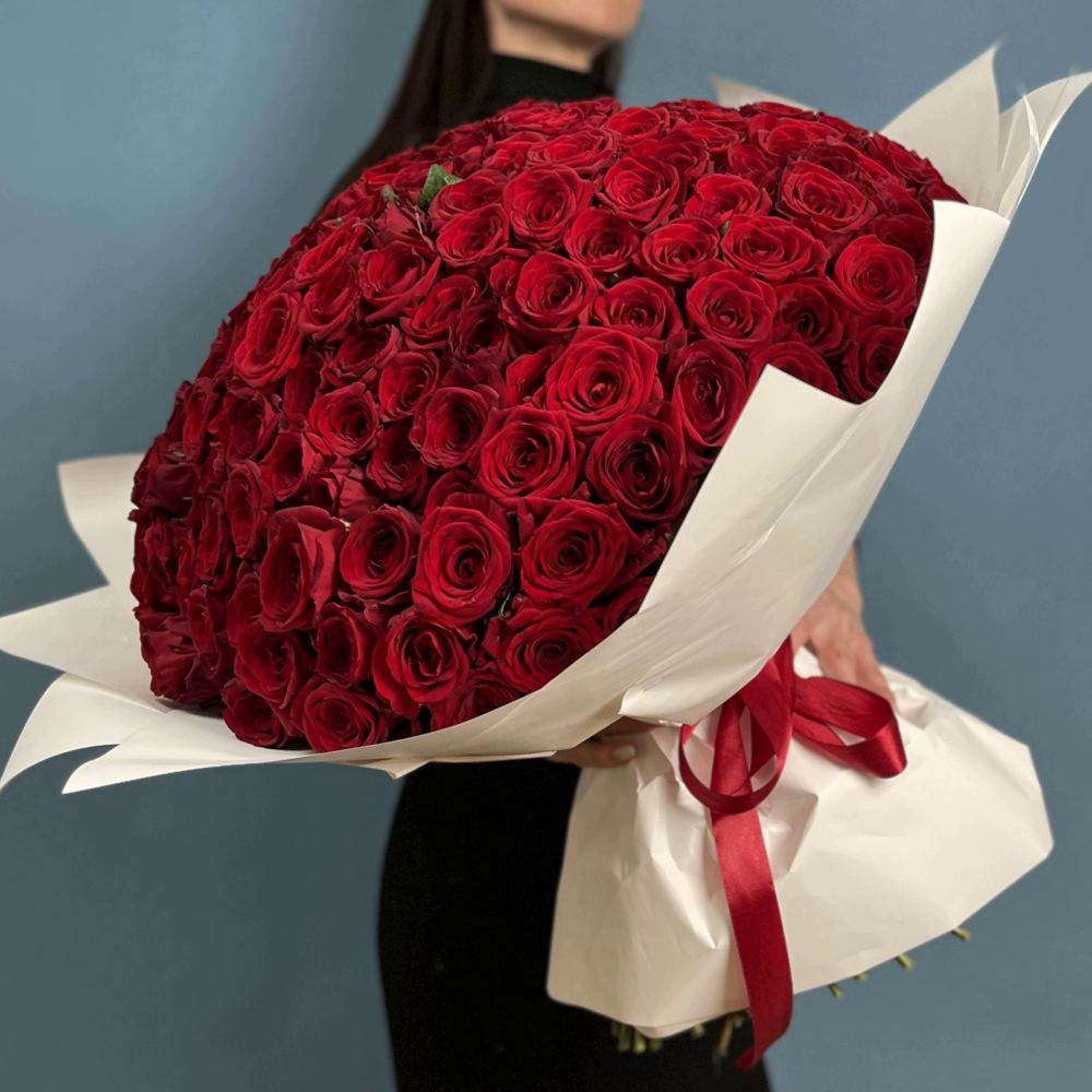 201 красная роза Premium  50 см.