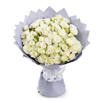 25 белых кустовых роз