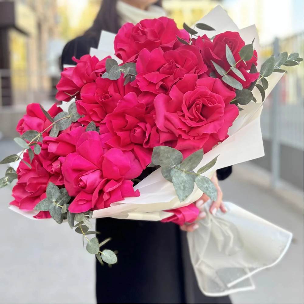 Французская малиновая роза 11 шт.