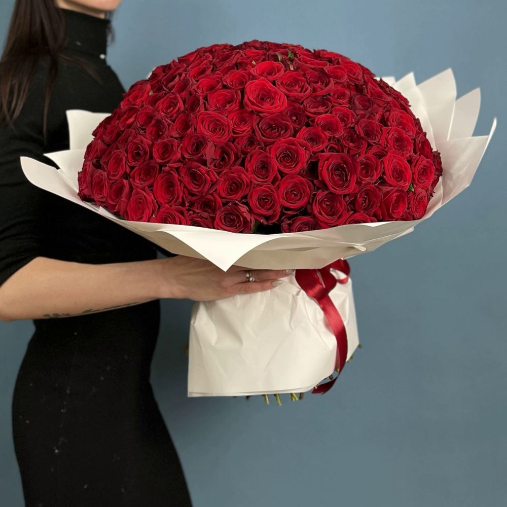 201 красная роза Premium  50 см.