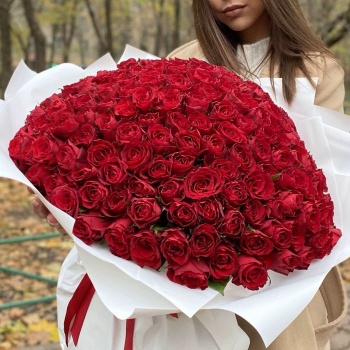 201 красная роза 40 см.