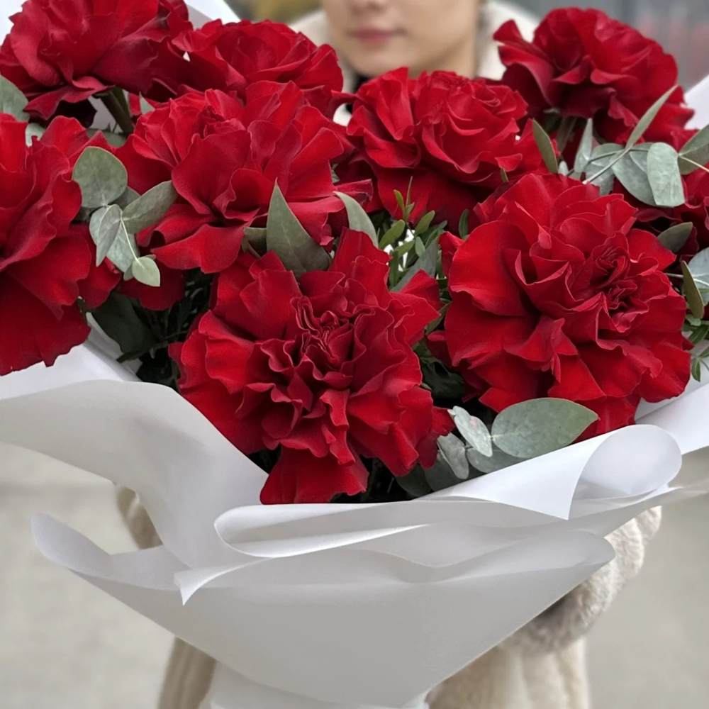 Французская красная роза 9 шт.