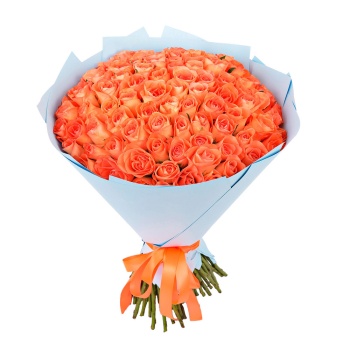 Букет из 101 оранжевой розы