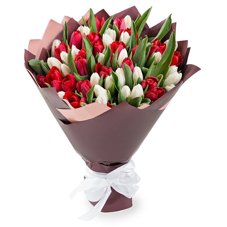 51 разноцветный тюльпан