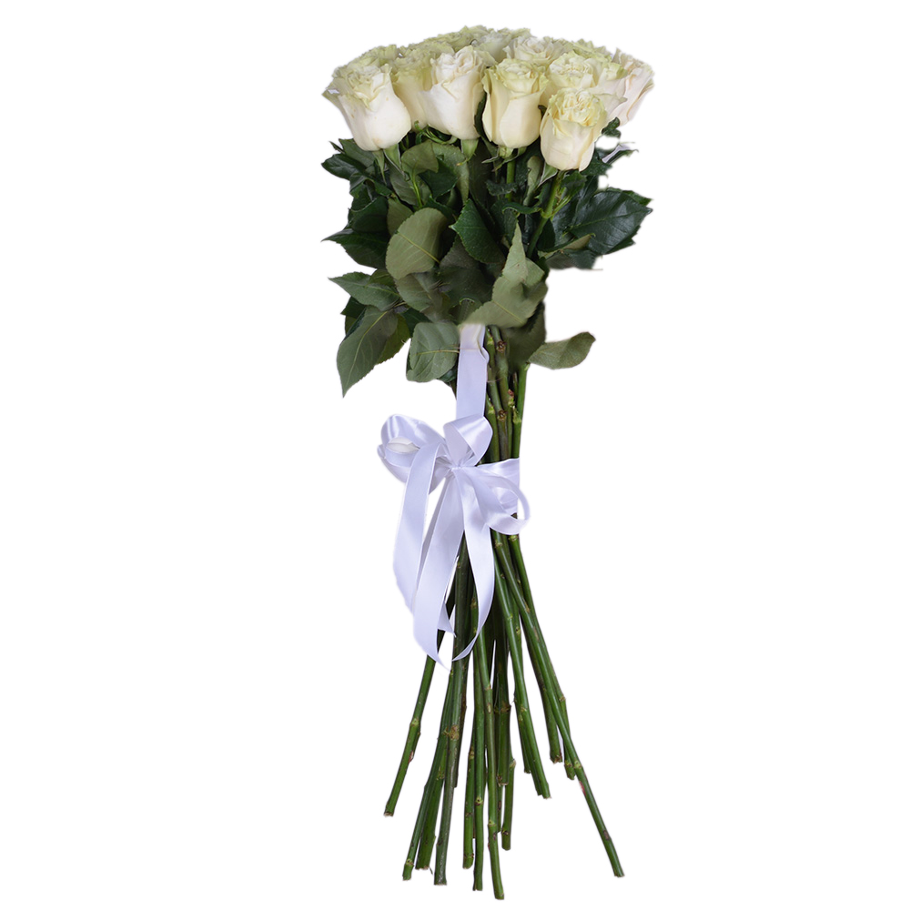 Букет из 21 белой розы Эквадор 70 см