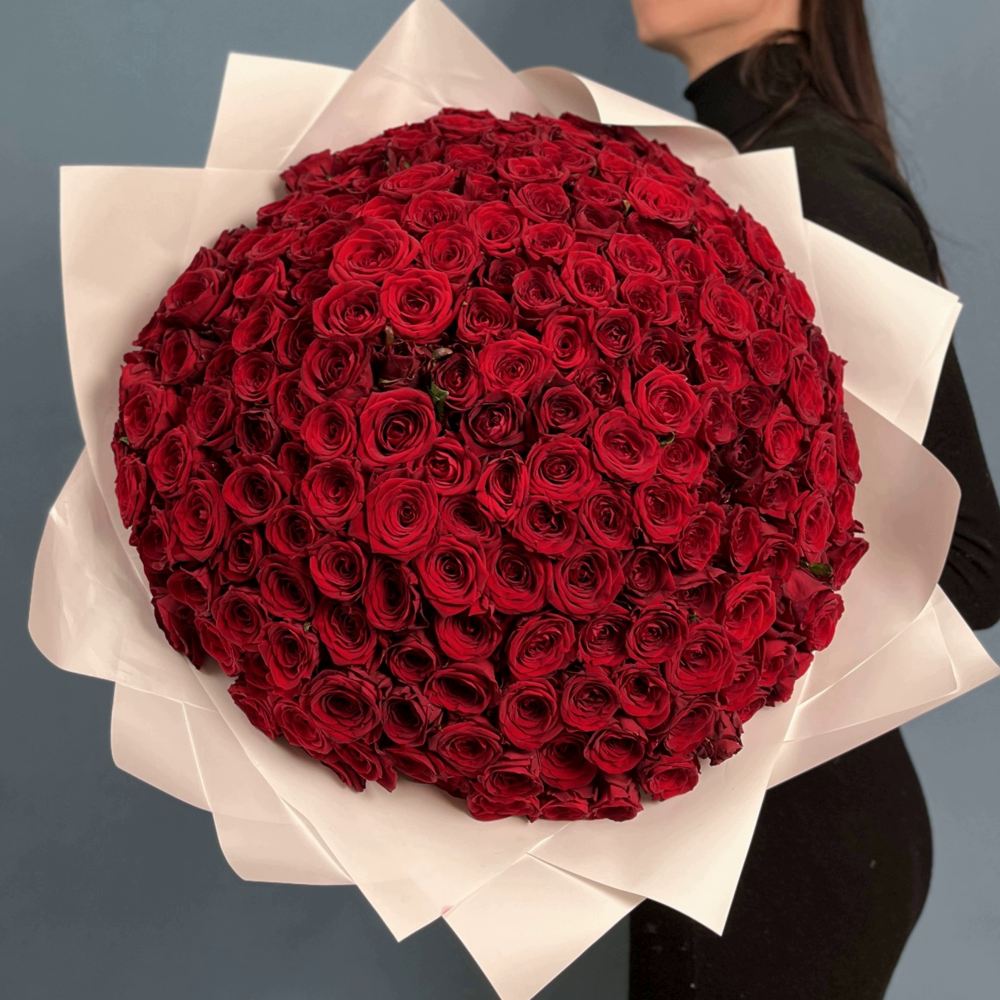 201 красная роза Premium  50 см.
