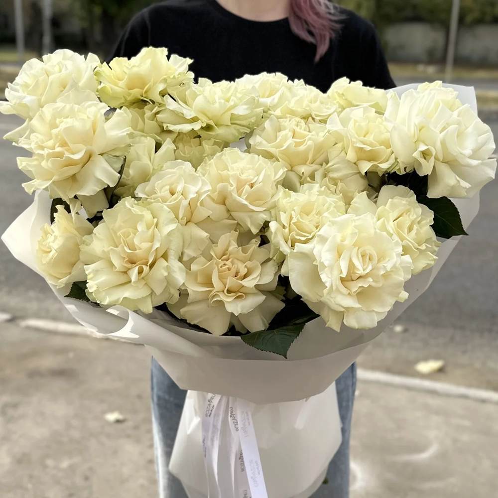 Французская белая роза 25 шт.