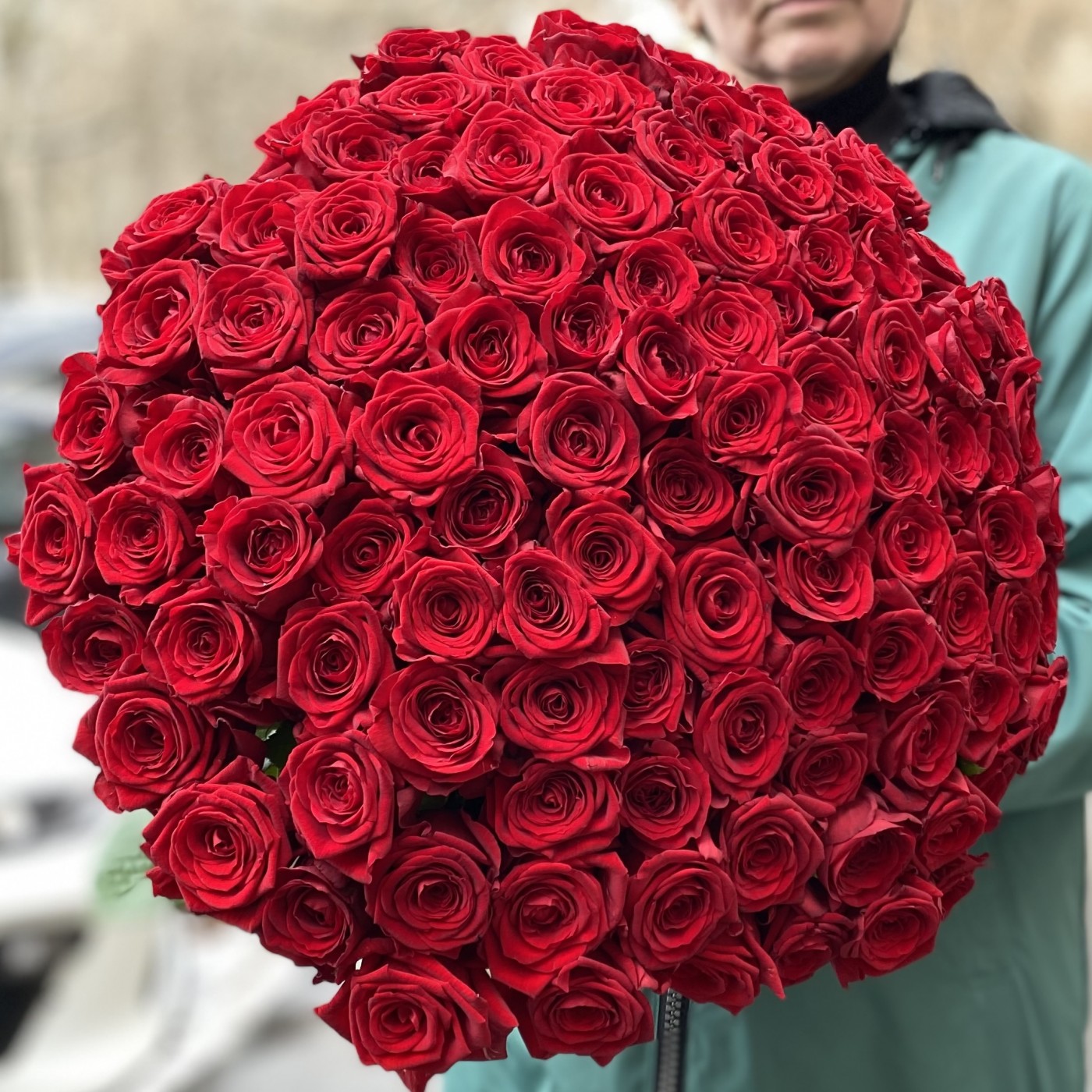101 красная роза Premium 60 см