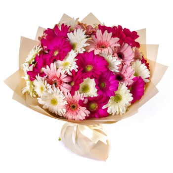 Букет из 35 разноцветных гербер